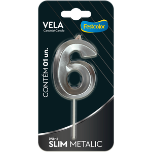 VELA MINI SLIM METALLIC PRATA N 6