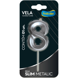 VELA MINI SLIM METALLIC PRATA N 8