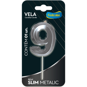 VELA MINI SLIM METALLIC PRATA N 9