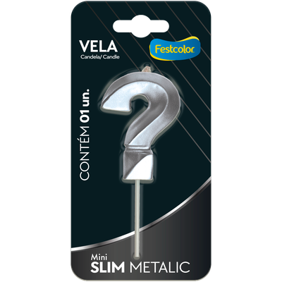 Produto Festcolor - VELA MINI SLIM METALLIC PRATA N ?