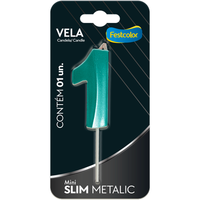 Produto Festcolor - VELA MINI SLIM METALLIC TIFFANY N 1