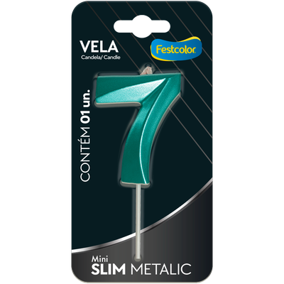 Produto Festcolor - VELA MINI SLIM METALLIC TIFFANY N 7