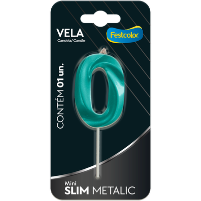 Produto Festcolor - VELA MINI SLIM METALLIC TIFFANY N 0