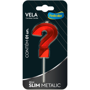 VELA MINI SLIM METALLIC VERMELHA N ?