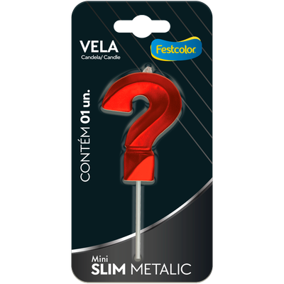 Produto Festcolor - VELA MINI SLIM METALLIC VERMELHA N ?