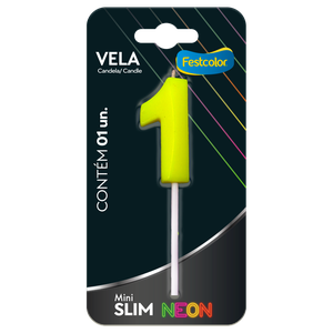 VELA MINI SLIM NEON AMARELA N 1