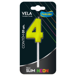 VELA MINI SLIM NEON AMARELA N 4