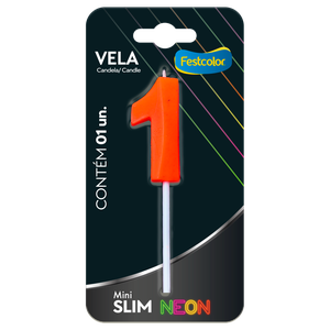 VELA MINI SLIM NEON LARANJA N 1