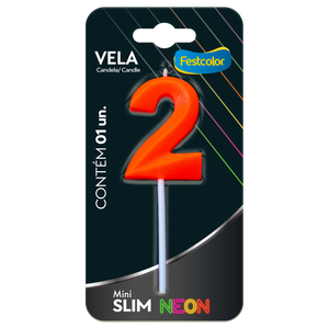 VELA MINI SLIM NEON LARANJA N 2