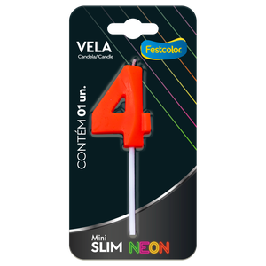 VELA MINI SLIM NEON LARANJA N 4