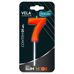 VELA MINI SLIM NEON LARANJA N 7