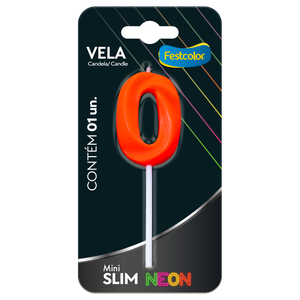 VELA MINI SLIM NEON LARANJA N 0