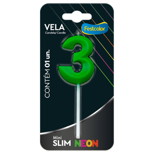 VELA MINI SLIM NEON VERDE N 3