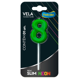 VELA MINI SLIM NEON VERDE N 8