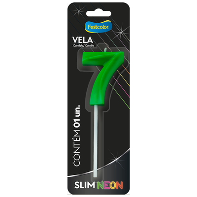 Produto Festcolor - VELA SLIM NEON VERDE N 7