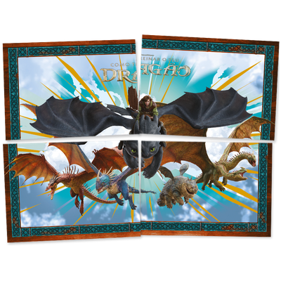 Produto Festcolor - PAINEL 4 PARTES COMO TREINAR O SEU DRAGÃO