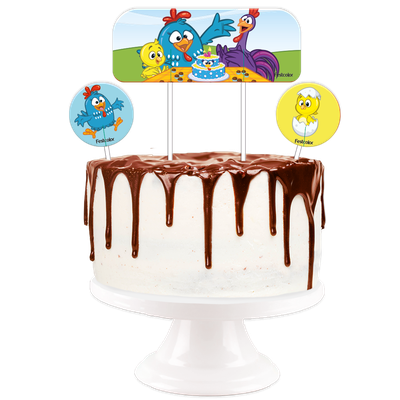 Produto Festcolor - KIT FESTA GALINHA PINTADINHA TOPO DE BOLO