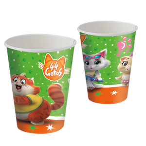 COPO PAPEL 200ML 44 GATOS