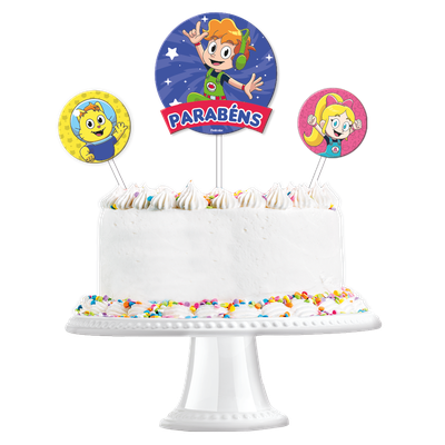 Produto Festcolor - KIT TOPO DE BOLO GATO GALÁCTICO