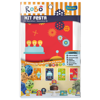 Produto Festcolor - KIT FESTA 24 PECAS ROBÔ