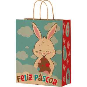 SACOLA DE PAPEL PP 18X14X7 PÁSCOA DIVERTIDA