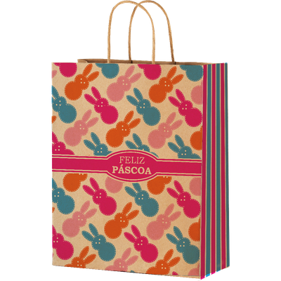 Produto Festcolor - SACOLA DE PAPEL P 28X18X9 PASCOA CORES