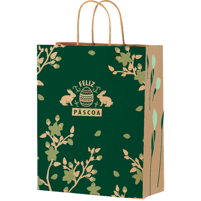 Produto Festcolor - SACOLA DE PAPEL PP 18X14X7 PASCOA FLORAL VERDE