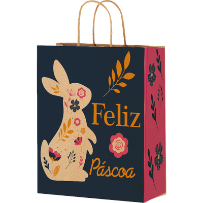Produto Festcolor - SACOLA DE PAPEL PP 18X14X7 PASCOA COELHO FLORIDO