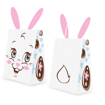 Produto Festcolor - SACOLA DE PAPEL COM ORELHA 18X14X7 PÁSCOA DIVERTIDA