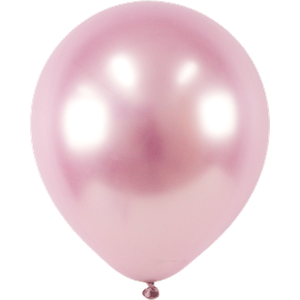 BALAO METALICO CROMADO 9 ROSA CLARO
