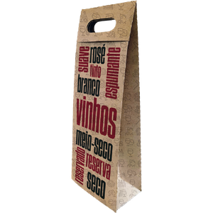 SACOLA PRESENTE GARRAFA 41X12X8 ESTILOS VINHO 01X10