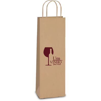 Produto Festcolor - SACOLA KRAFT GARRAFA 34X14X8 UM VINHO 01X10