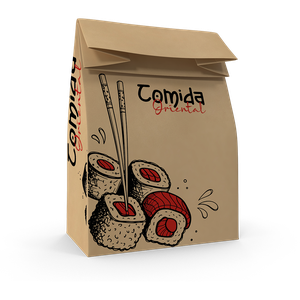 SACO DE PAPEL M 29X24X12 COMIDA ORIENTAL FOOD SERVICE 04X50