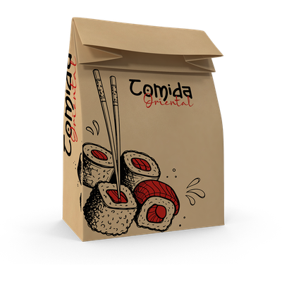 Produto Festcolor - SACO DE PAPEL M 29X24X12 COMIDA ORIENTAL FOOD SERVICE 04X50