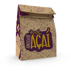 SACO DE PAPEL M 29X24X12 AMO ACAI FOOD SERVICE 04X50