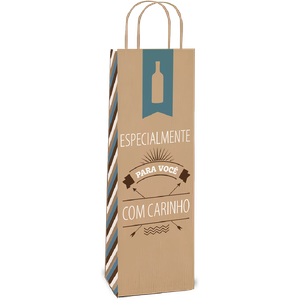 SACOLA KRAFT GARRAFA 34X14X8 PARA ELE
