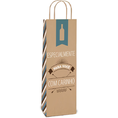 Produto Festcolor - SACOLA KRAFT GARRAFA 34X14X8 PARA ELE