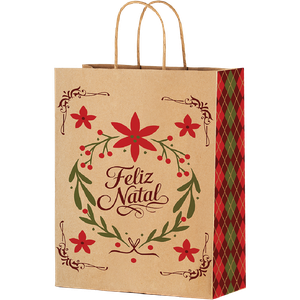 SACOLA DE PAPEL G 33X26X17 NATAL CLÁSSICO