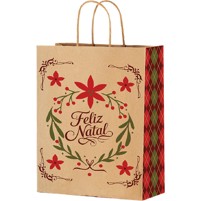 Produto Festcolor - SACOLA DE PAPEL G 33X26X17 NATAL CLÁSSICO