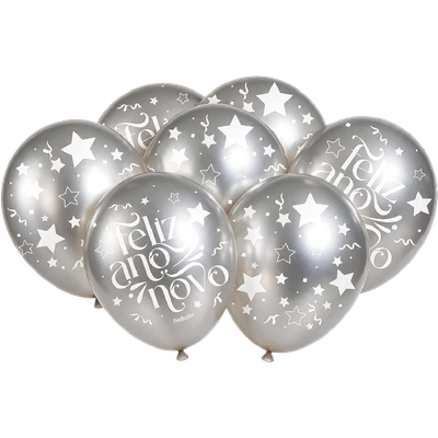 Produto Festcolor - BALÃO ESPECIAL PRATA ANO-NOVO METALLIC