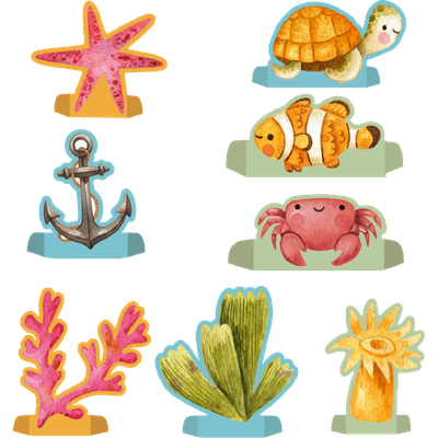 Produto Festcolor - DECORAÇÃO DE MESA FUNDO DO MAR ESPECIAL