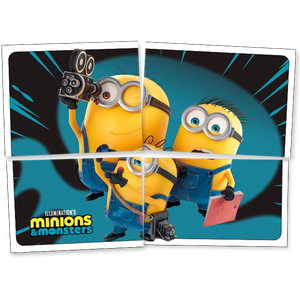 PAINEL 4 PARTES  MINIONS E MONSTROS