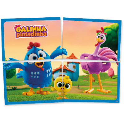 Produto Festcolor - PAINEL 4 PARTES GALINHA PINTADINHA O FILME