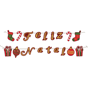 FAIXA DECORATIVA FELIZ NATAL - LINHA NATAL CLÁSSICO