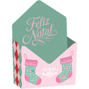 CESTA ENVELOPE P NATAL CLÁSSICO ROSA