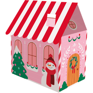 CAIXA CASINHA NATAL CLÁSSICO ROSA