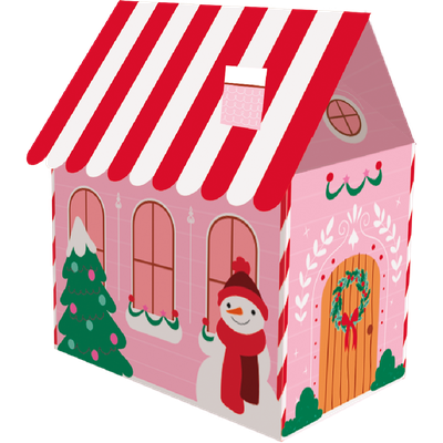 Produto Festcolor - CAIXA CASINHA NATAL CLÁSSICO ROSA