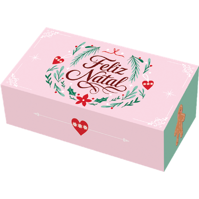 Produto Festcolor - CAIXA GAVETA NATAL CLÁSSICO ROSA