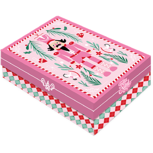 CAIXA PRESENTE RETANGULAR G NATAL CLÁSSICO ROSA