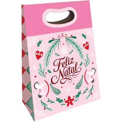 Produto Festcolor - SACOLA ENVELOPE P NATAL CLÁSSICO ROSA